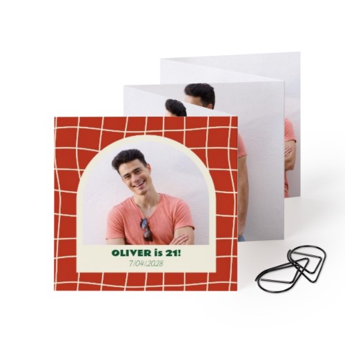 Grusskarte 10-seitig mit schwarzen Klammern - 12 Stk. (8 x 8 cm)