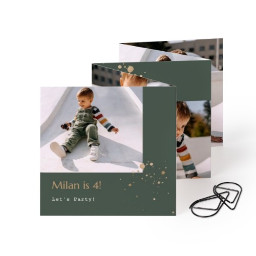 Fold out photo card Square Black paperclip - set of 12 (8 x 8 cm) Fold out photo card Square Black paperclip - set of 12 (8 x 8 cm)