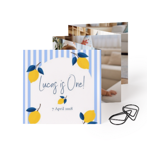Fold out photo card Square Black paperclip - set of 12 (8 x 8 cm) Fold out photo card Square Black paperclip - set of 12 (8 x 8 cm)