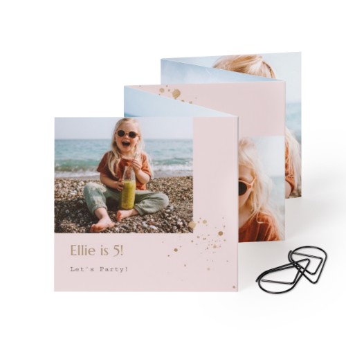 Zigzag fotokaartje Vierkant Zwarte Paperclip - Set van 12 (8 x 8 cm)