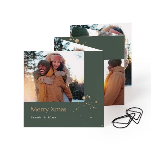 Carte portfolio carrée - trombone noir (lot de 12) (8 x 8 cm)