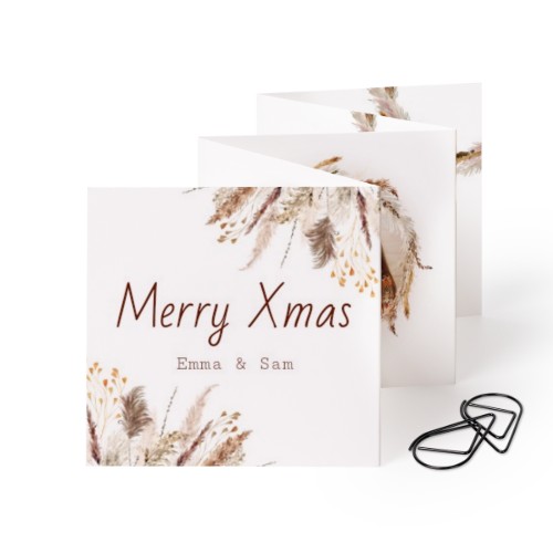 Carte portfolio carrée - trombone noir (lot de 12) (8 x 8 cm)