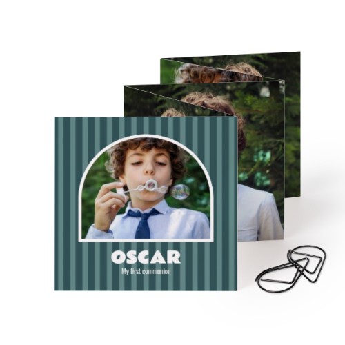 Fotokort 10 sider Firkant med Svart klips - 12 stk (8 x 8 cm)