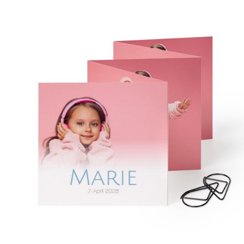 Fold out photo card Square Black paperclip - set of 12 (8 x 8 cm) Fold out photo card Square Black paperclip - set of 12 (8 x 8 cm)