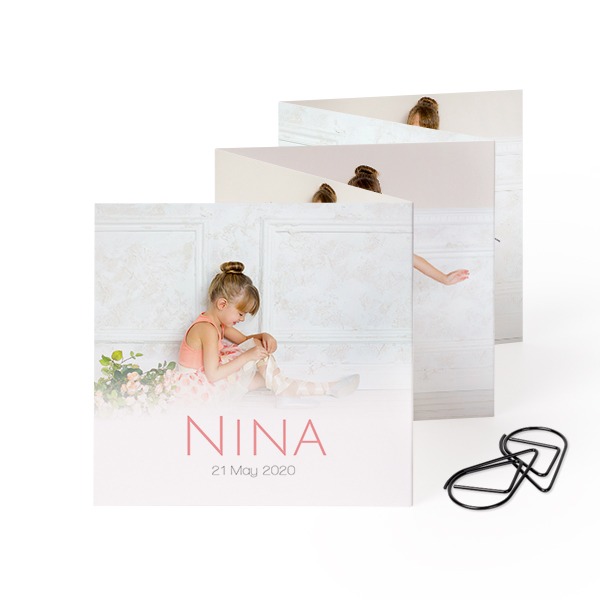 Fotokort 10 sidor Kvadratisk med Svart gem - 12 st (8 x 8 cm)