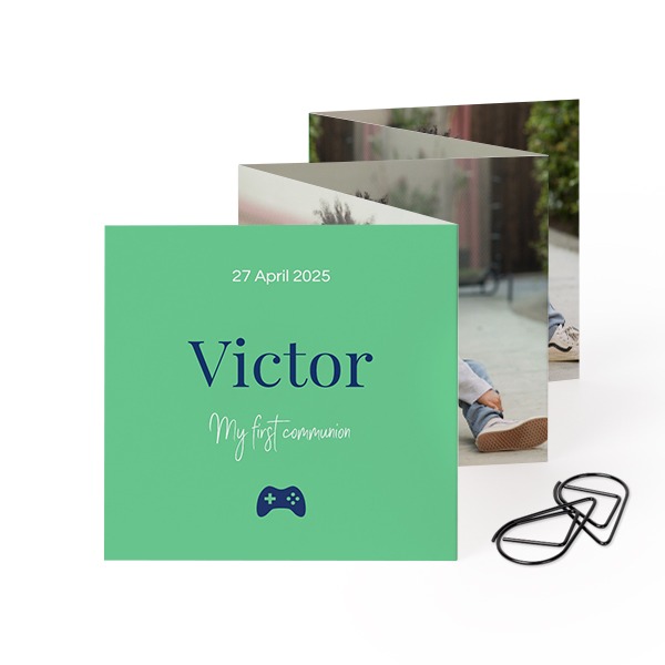 Portfoliokaart Vierkant Zwarte Paperclip (set van 12) (8 x 8 cm)