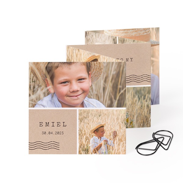 Fold out photo card Square Black paperclip - set of 12 (8 x 8 cm) Fold out photo card Square Black paperclip - set of 12 (8 x 8 cm)