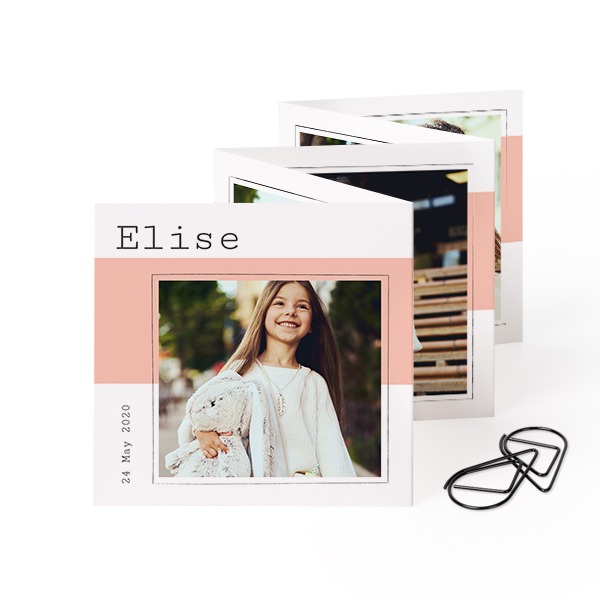 Fold out photo card Square Black paperclip - set of 12 (8 x 8 cm) Fold out photo card Square Black paperclip - set of 12 (8 x 8 cm)