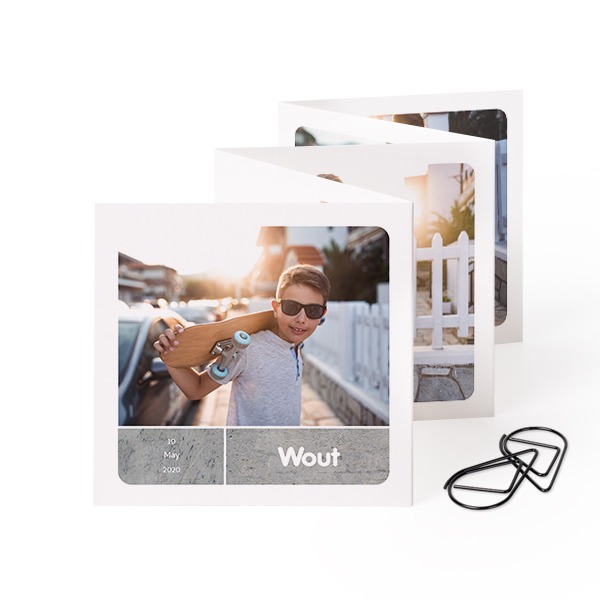 Fold out photo card Square Black paperclip - set of 12 (8 x 8 cm) Fold out photo card Square Black paperclip - set of 12 (8 x 8 cm)