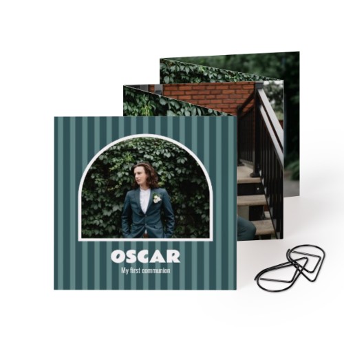 Fold out photo card Square Black paperclip - set of 12 (8 x 8 cm) Fold out photo card Square Black paperclip - set of 12 (8 x 8 cm)