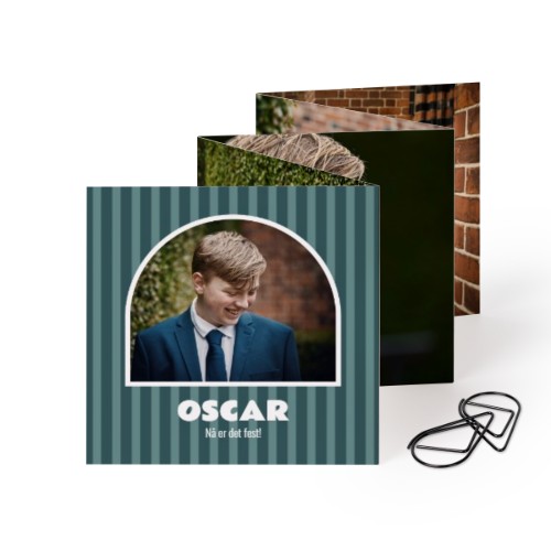 Fotokort 10 sider Firkant med Svart klips - 12 stk (8 x 8 cm)