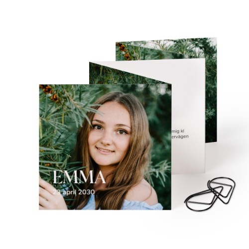 Fotokort 10 sidor Kvadratisk med Svart gem - 12 st (8 x 8 cm)