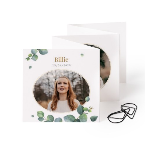 Grusskarte 10-seitig mit schwarzen Klammern - 12 Stk. (8 x 8 cm)