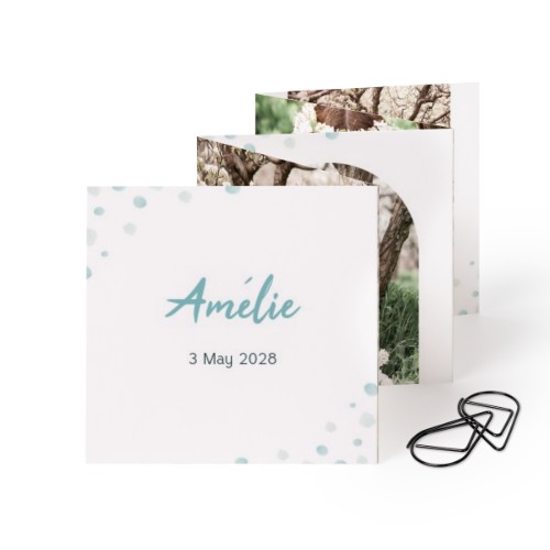 Fold out photo card Square Black paperclip - set of 12 (8 x 8 cm) Fold out photo card Square Black paperclip - set of 12 (8 x 8 cm)