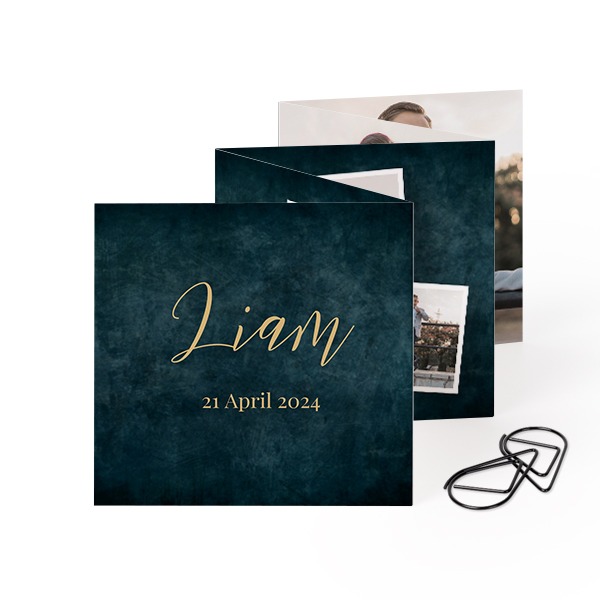 Grusskarte 10-seitig mit schwarzen Klammern - 12 Stk. (8 x 8 cm)