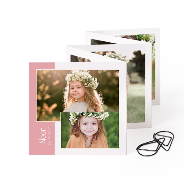 Carte portfolio carrée - trombone noir (lot de 12) (8 x 8 cm)