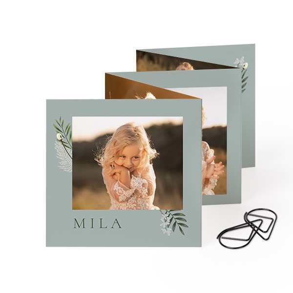 Portfoliokaart Vierkant Zwarte Paperclip (set van 12) (8 x 8 cm)