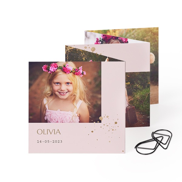 Fotokort 10 sidor Kvadratisk med Svart gem - 12 st (8 x 8 cm)