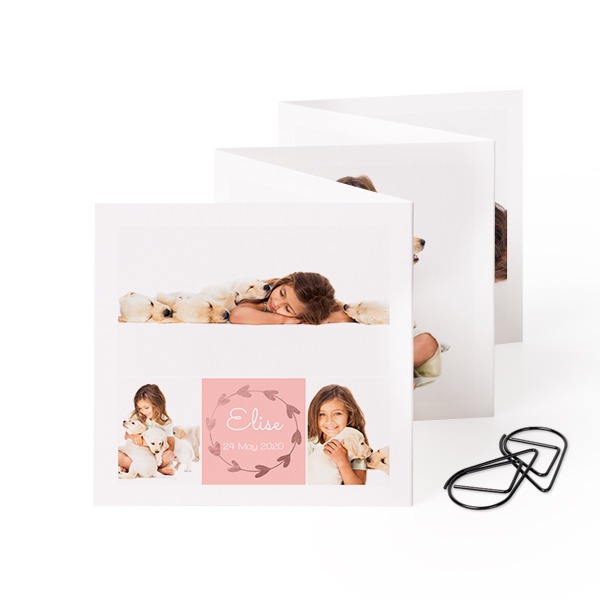 Portfoliokaart Vierkant Zwarte Paperclip (set van 12) (8 x 8 cm)