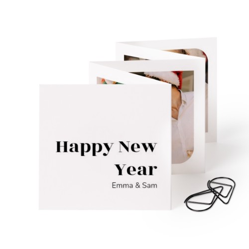 Fold out photo card Square Black paperclip - set of 12 (8 x 8 cm) Fold out photo card Square Black paperclip - set of 12 (8 x 8 cm)