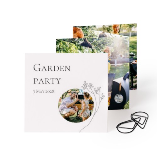 Grusskarte 10-seitig mit schwarzen Klammern - 12 Stk. (8 x 8 cm)