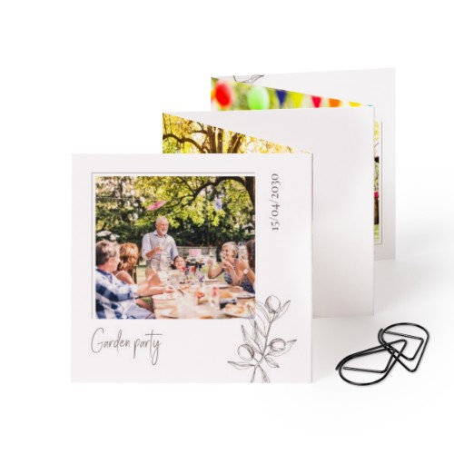 Fold out photo card Square Black paperclip - set of 12 (8 x 8 cm) Fold out photo card Square Black paperclip - set of 12 (8 x 8 cm)