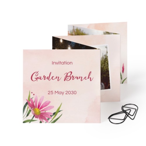 Grusskarte 10-seitig mit schwarzen Klammern - 12 Stk. (8 x 8 cm)