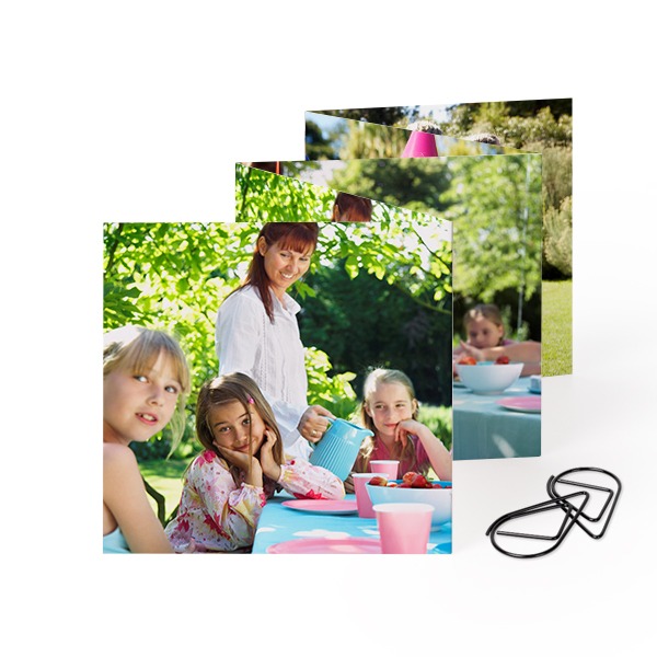 Fotokort 10 sider Kvadrat Sort klips - 12 stk (8 x 8 cm)