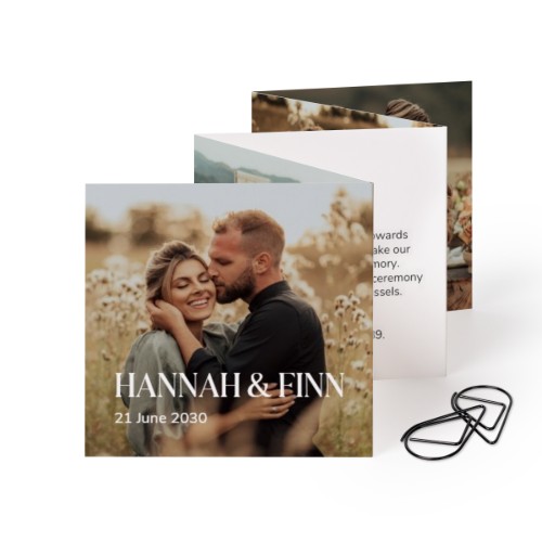 Fold out photo card Square Black paperclip - set of 12 (8 x 8 cm) Fold out photo card Square Black paperclip - set of 12 (8 x 8 cm)