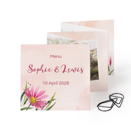 Carte portfolio carrée - trombone noir (lot de 12) (8 x 8 cm)