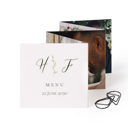 Zigzag fotokaartje Vierkant Zwarte Paperclip - Set van 12 (8 x 8 cm)