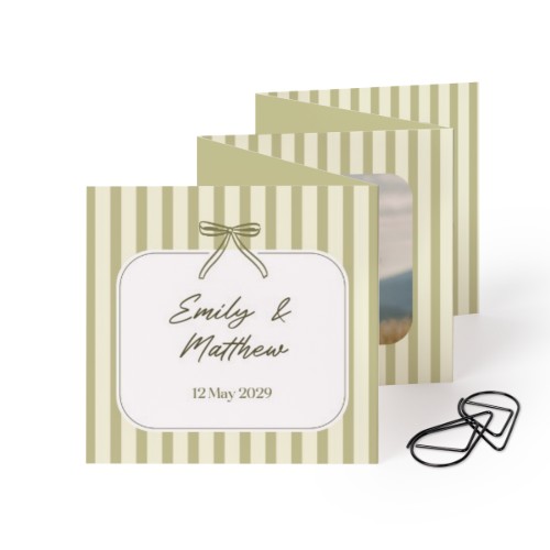 Carte portfolio carrée - trombone noir (lot de 12) (8 x 8 cm)