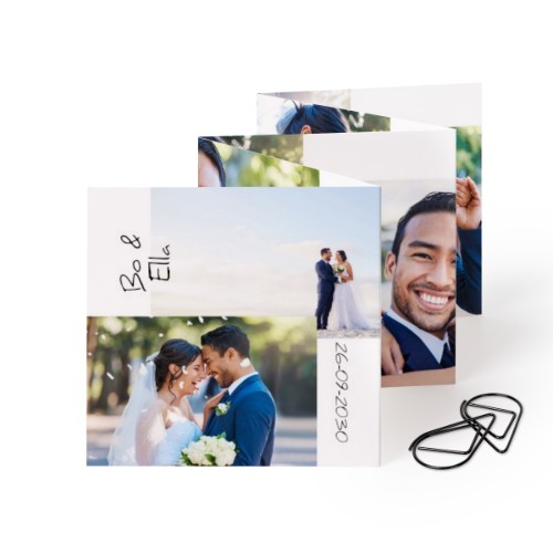 Carte portfolio carrée - trombone noir (lot de 12) (8 x 8 cm)