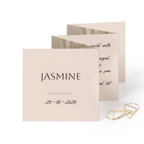 Carte portfolio carrée - trombone doré (lot de 12) (8 x 8 cm)