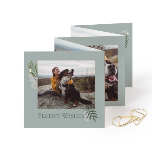 Carte portfolio carrée - trombone doré (lot de 12) (8 x 8 cm)