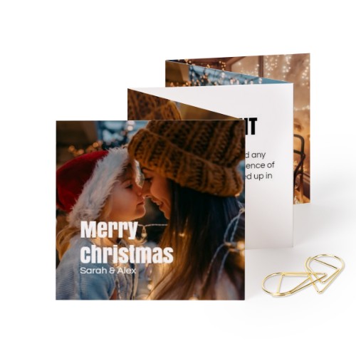 Portfoliokaart Vierkant Gouden Paperclip (set van 12) (8 x 8 cm)