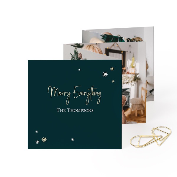 Fold out photo card Square Gold paperclip - set of 12 (8 x 8 cm) Fold out photo card Square Gold paperclip - set of 12 (8 x 8 cm)