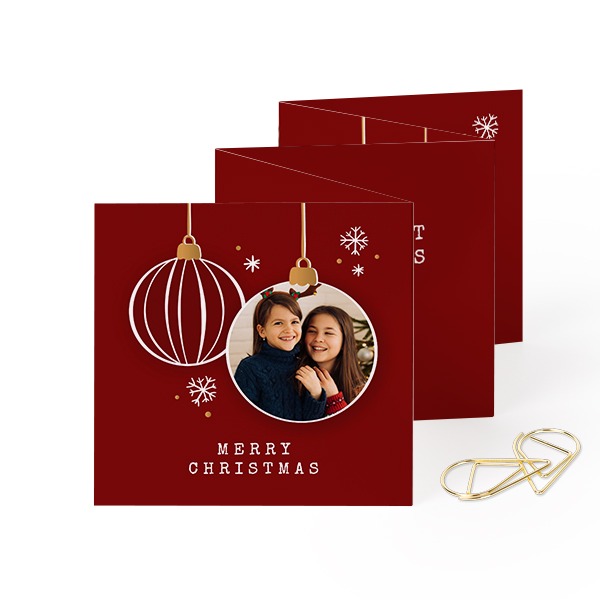 Fold out photo card Square Gold paperclip - set of 12 (8 x 8 cm) Fold out photo card Square Gold paperclip - set of 12 (8 x 8 cm)