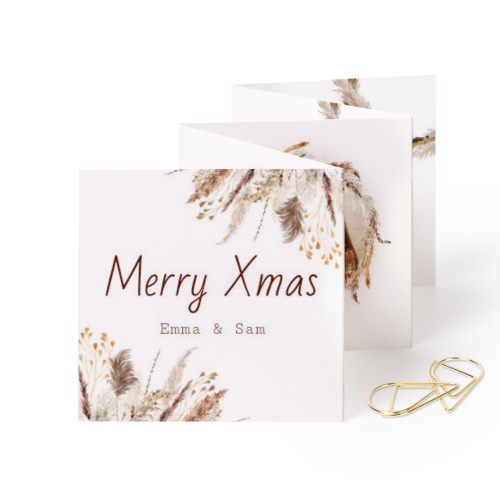 Fold out photo card Square Gold paperclip - set of 12 (8 x 8 cm)