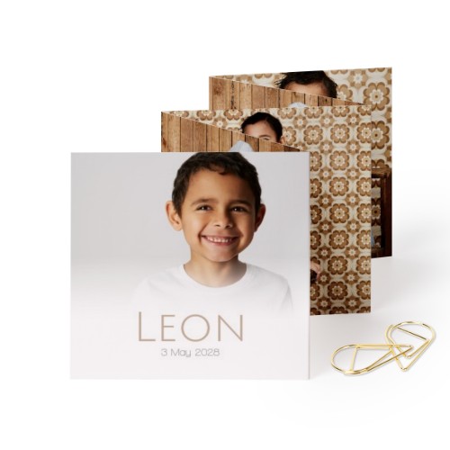 Portfoliokaart Vierkant Gouden Paperclip (set van 12) (8 x 8 cm)