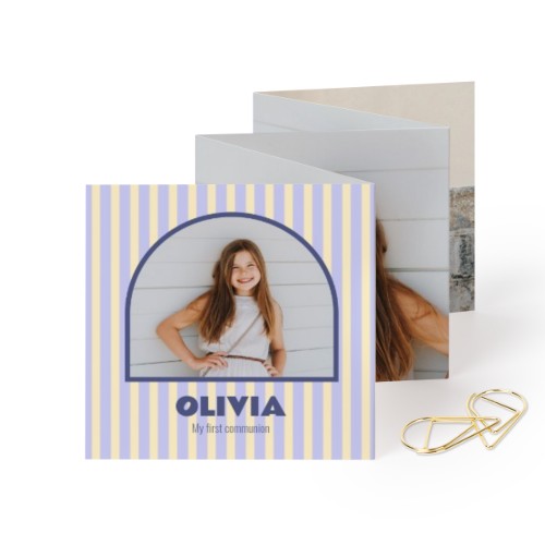 Fold out photo card Square Gold paperclip - set of 12 (8 x 8 cm)