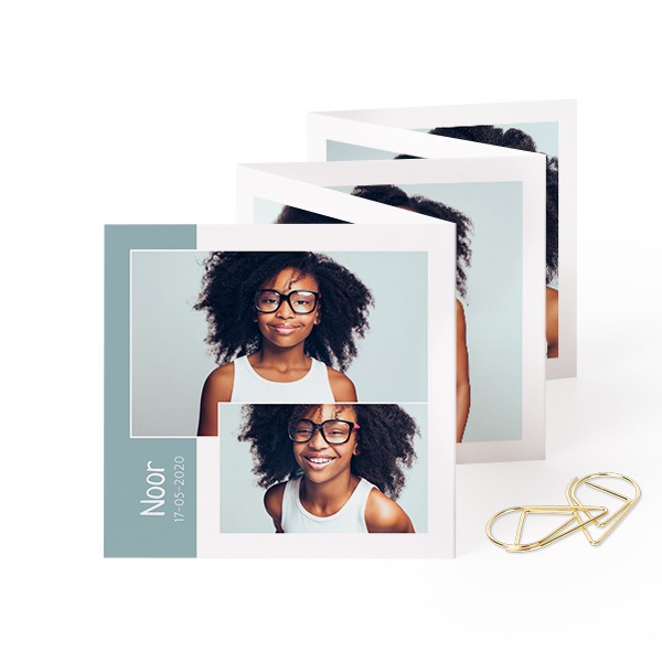 Grusskarte 10-seitig mit goldfarbene Klammern - 12 Stk. (8 x 8 cm)