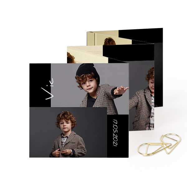 Fold out photo card Square Gold paperclip - set of 12 (8 x 8 cm) Fold out photo card Square Gold paperclip - set of 12 (8 x 8 cm)
