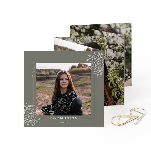 Fold out photo card Square Gold paperclip - set of 12 (8 x 8 cm) Fold out photo card Square Gold paperclip - set of 12 (8 x 8 cm)