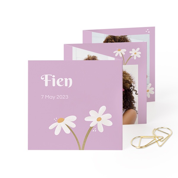 Fold out photo card Square Gold paperclip - set of 12 (8 x 8 cm) Fold out photo card Square Gold paperclip - set of 12 (8 x 8 cm)