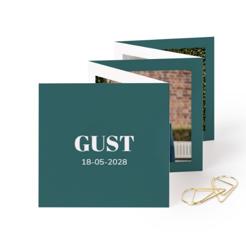 Fotokort 10 sider Kvadrat Guldfarvet klips - 12 stk (8 x 8 cm)