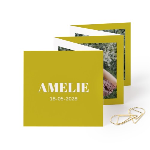 Fotokort 10 sidor Kvadratisk med Guldfärgat gem - 12 st (8 x 8 cm)