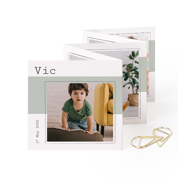 Portfoliokaart Vierkant Gouden Paperclip (set van 12) (8 x 8 cm)