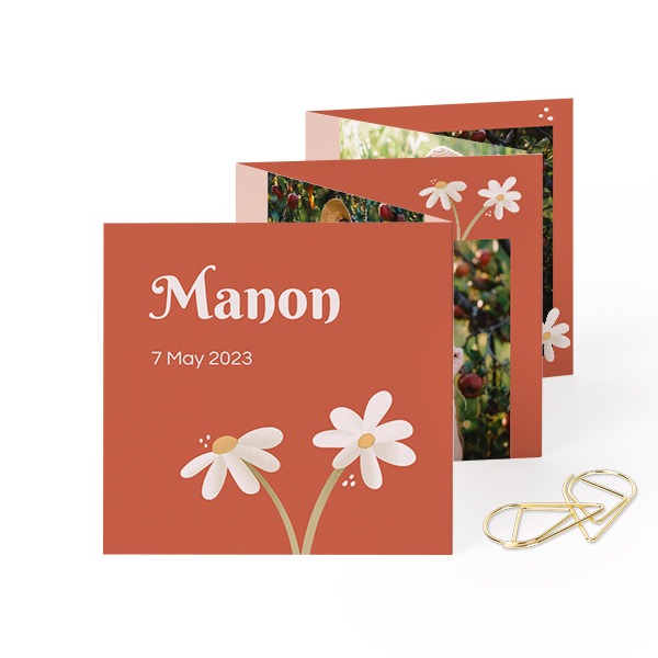 Fotokort 10 sider Firkant med Gullfarget klips - 12 stk (8 x 8 cm)