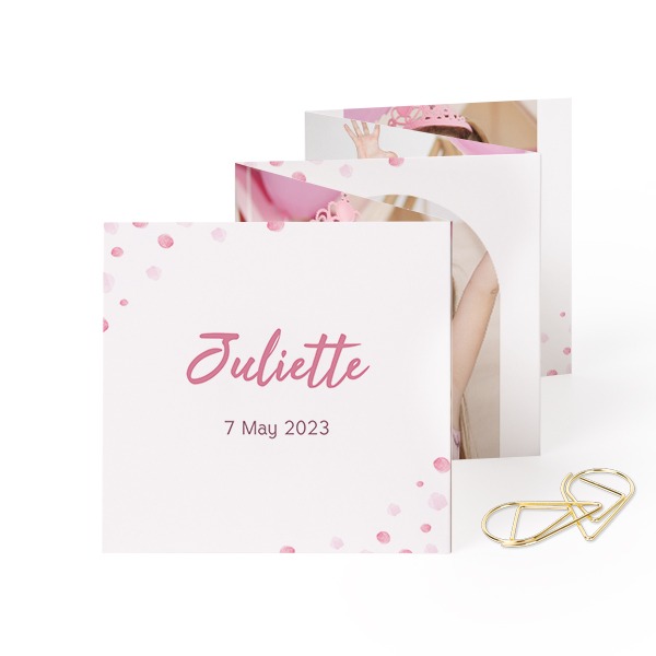 Fotokort 10 sider Kvadrat Guldfarvet klips - 12 stk (8 x 8 cm)